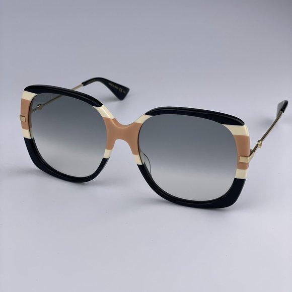 NEW GUCCI LOGO GG0511S 006 Black Multicolor Gray Gradient Square Women Sunglasse - Picture 3 of 10